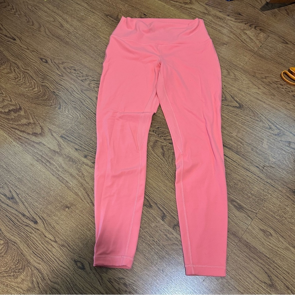 Lululemon coral Pink Leggings size 10 sports run yoga